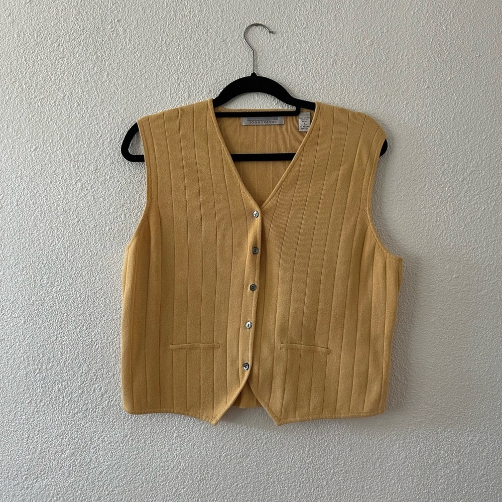 Butter Yellow Vintage Button-Up Vest